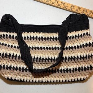 Stylish Black and Tan Crochet Women's Bag